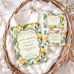 Carte D'accompagnement Baby Shower de Verger de Citronniers Tirage au Sor