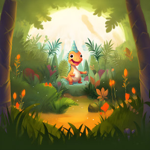 Invitation Forêt tropicale de Cute Dinosaur   Anniversaire de