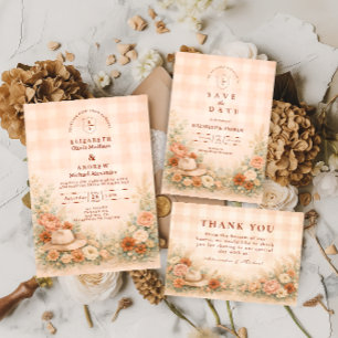 Save The Date Mariage Floral Coup de Foudre Country