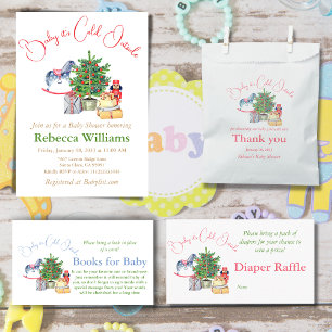 Invitation Il fait froid dehors Baby shower de fille rose hiv