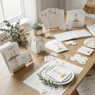 Invitation Lapin Fourrure Famille maman bébé