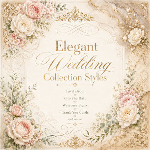 Invitation Charme élégant de rose antique de mariage vintage