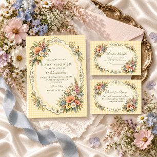Cottagecore wilde bloemen baby shower servet