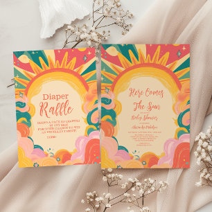 Invitation Voici le Baby shower Son Jaune soleil