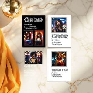 Invitation Retro Disco Graduation Party Photo