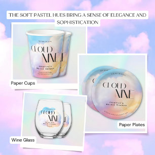 Sticker Rond Mariée sur le nuage 9 Fête des mariées Pastel colo