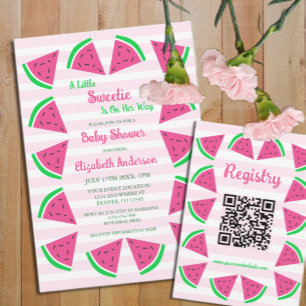Invitation Baby shower de pastèque doux