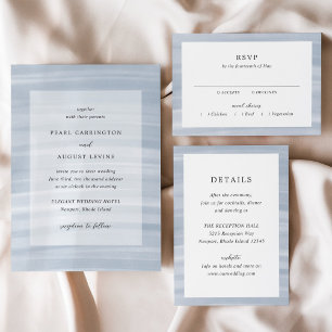 Invitation Coastal Chic Muted Blue Mariage élégant