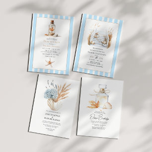 Invitation Fête d'anniversaire au style balnéaire chic de l'a