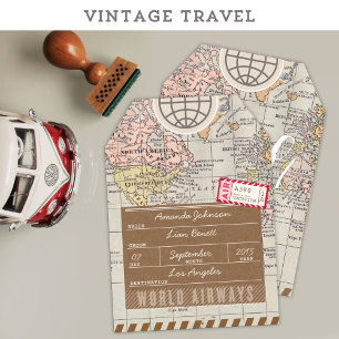 Carte d'information du Mariage de voyage rustique