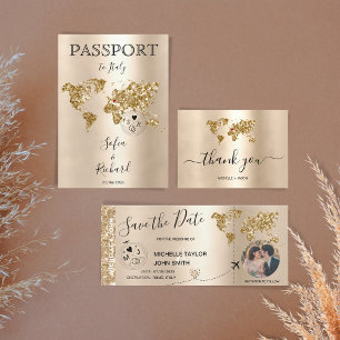 Invitation Destination Mariage Passport World Map Aventure