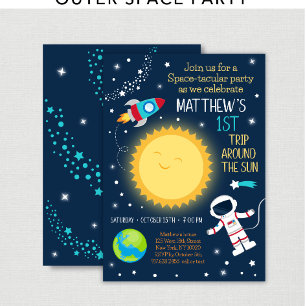 Invitation Premier Voyage Autour De L'Espace Soleil Anniversa