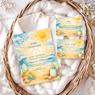 Carte De Remerciements Bébé à Bord Surf Baby Shower