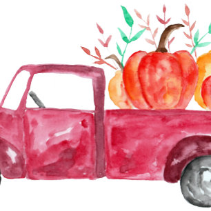 Invitation Petit Baby shower Citrouille Camion Rouge Automne 