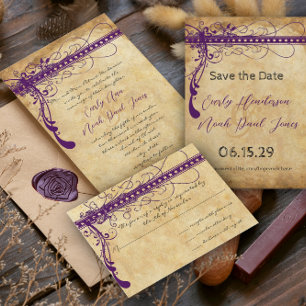 Black Funky Elegant Faire-part de mariage de perle