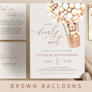 Bear Balloons Baby shower Tous en une invitation