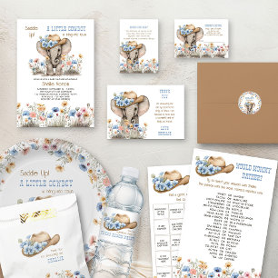Carte D'accompagnement Boho Elephant Cowboy Fleurs sauvages Livres pour b
