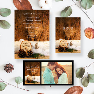 Carte RSVP de mariage rustique pour le Birch Tree 
