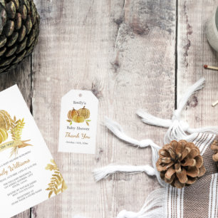 Invitation Baby shower Citrouille Aquarelle Apportez une cart