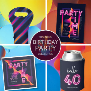 Serviette En Papier Filles Neon Fête Heure Anniversaire