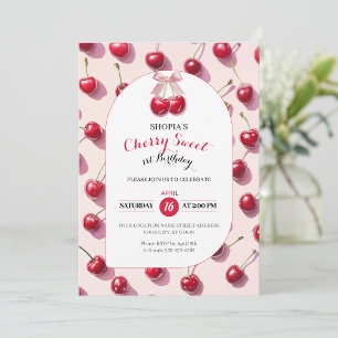Cherry Sweet 1er anniversaire Invitation