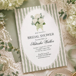 Invitation Vert sauge floral vintage simple mariage