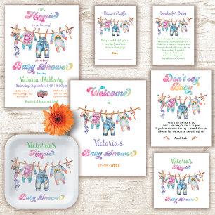 Serviette En Papier Baby shower de ligne de tissu de type Hippie