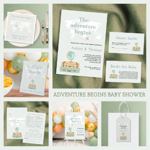 Serviette En Papier Baby shower Carte du monde de Voyage d'aventure