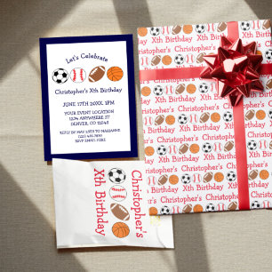 Invitation Anniversaire d'un garçon sportif