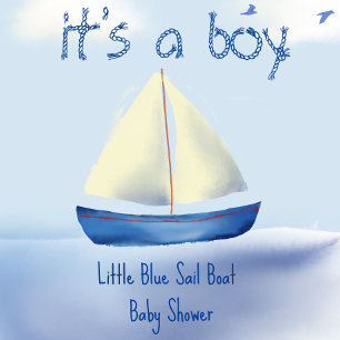 Sticker Rond Baby shower à voile bleu personnalisé