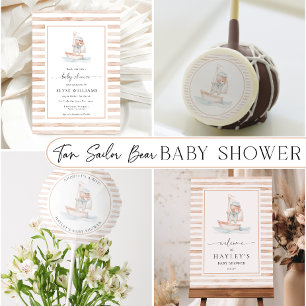 Serviette En Papier Baby shower en bande de l'ours de mer