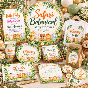 Badge Rond 7,6 Cm Safari Jungle Animaux Sauvages Baby Shower