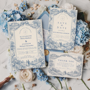 Invitation Mariage champêtre au manoir français