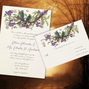 Invitation Simplement Peacht Purple Romantique Coeur Feutre A