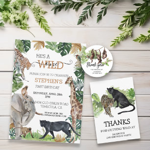 Invitation Jungle Safari Wild Un Anniversaire Black Panther