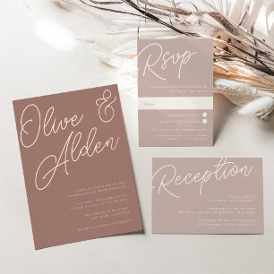 Invitation En Aluminium Terre cuite   Mariage Rose Gold