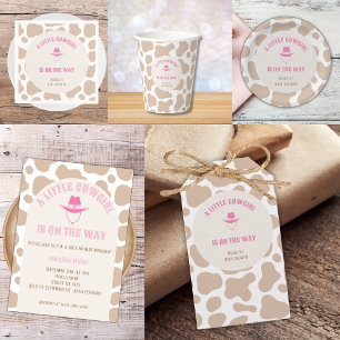 Serviette En Papier Cowgirl Baby shower Rodéo Rose Vache Imprimer Girl