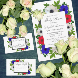 Carte D'accompagnement Baby shower Panda Patriotique Anémonique Déchets R