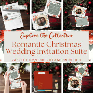 Carte D'accompagnement Vintage Noël Mariage Détails et itinéraire