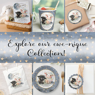 Sachets En Papier Baby shower neutre entre les sexes de l'agneau