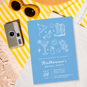 Serviette En Papier Élégante Fête de Mariage de Plage Dessinée à la Ma