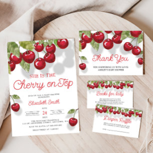 Waterverf Cherry op uitnodiging van Top Baby