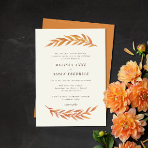 Invitation Tout En Un Mariage de automne de l'écriture formelle de branc