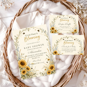 Invitation Baby Shower personnalisé abeille miel tournesol