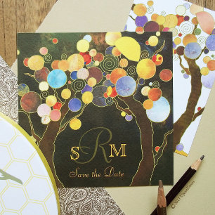 Invitation Arbres d'amour rustiques Mariage vert olive