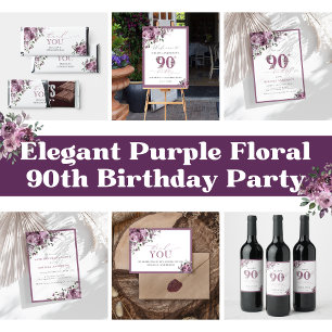 Élégant mignon Rose 90e anniversaire Invitation