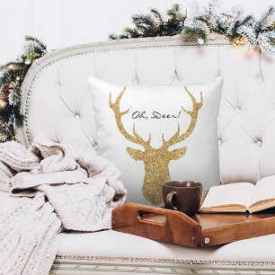 Cartes Pour Fêtes Annuelles Oh Deer Christmas ici Faux Gold Parties scintillan