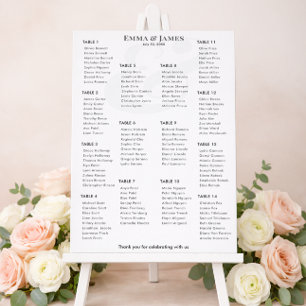 Poster Plan de table minimaliste Ampersand Mariage   12 t