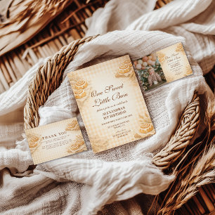 Invitation Photo Gingham Roulé à la Cannelle Petite Brioche 1