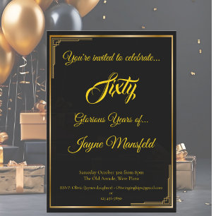 Art Deco Gold op Black Birthday Party Servet